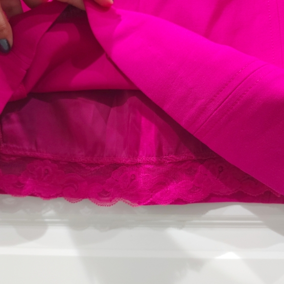 Trina Turk Kalene Vibrant Pink Shift Mini Dress, Side Pockets, Zipper Back, 10 - Picture 6 of 14